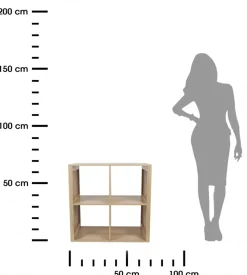 Regał LINEA QUADRO z 4 półkami dąb
