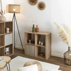 Regał LINEA QUADRO z 4 półkami dąb