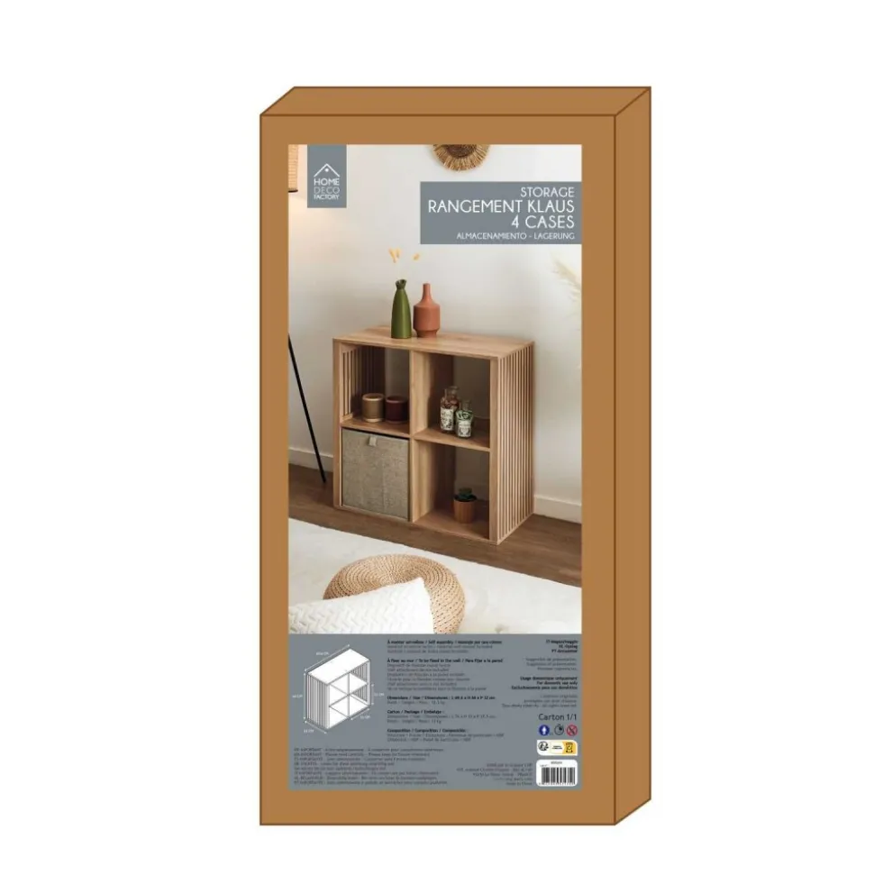 Regał LINEA QUADRO z 4 półkami dąb