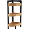 Regał narożny z 3 półkami Black Bamboo