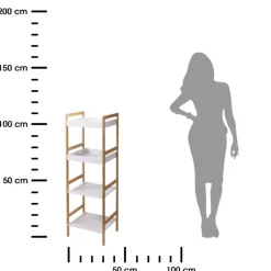 Regał łazienkowy bambusowy z 4 półkami h110cm * HowHomely