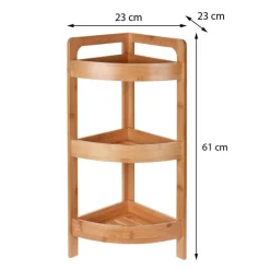 Regał łazienkowy narożny bambus 61 cm * Bathroom Solutions New