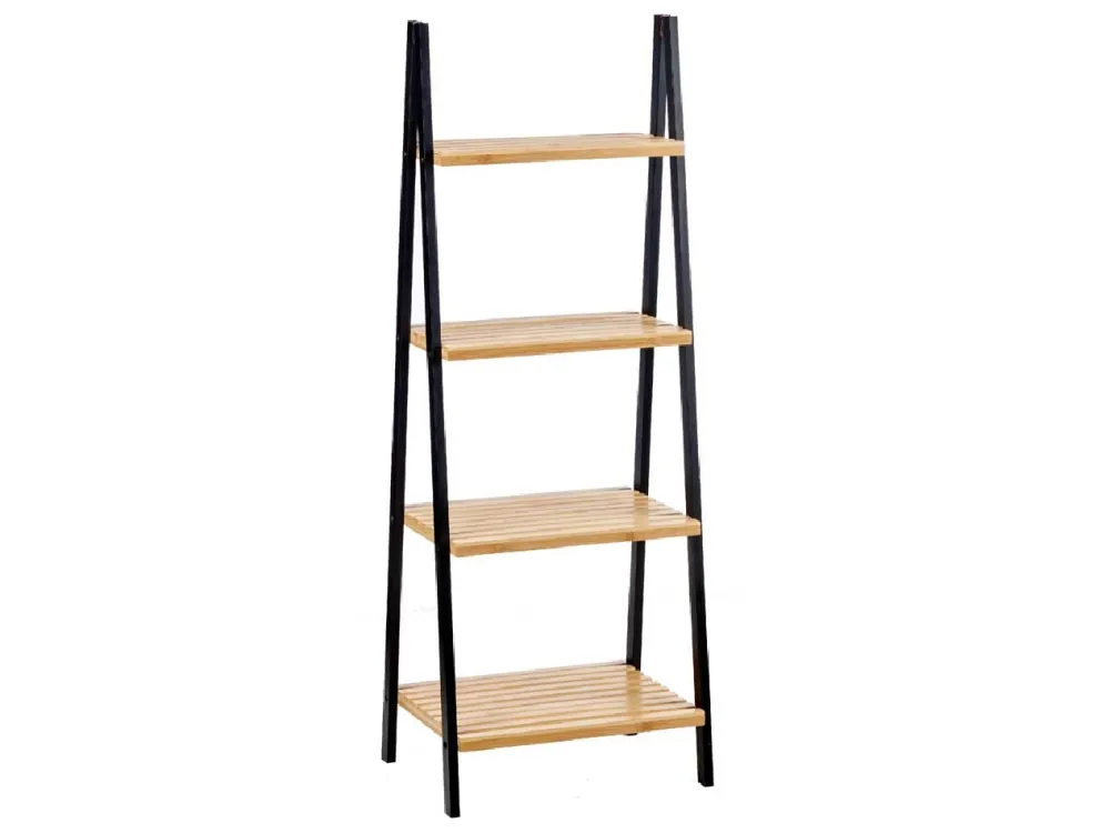 Regał bambusowo-drewniany 4 półki wys 109 cm * BERILO Online