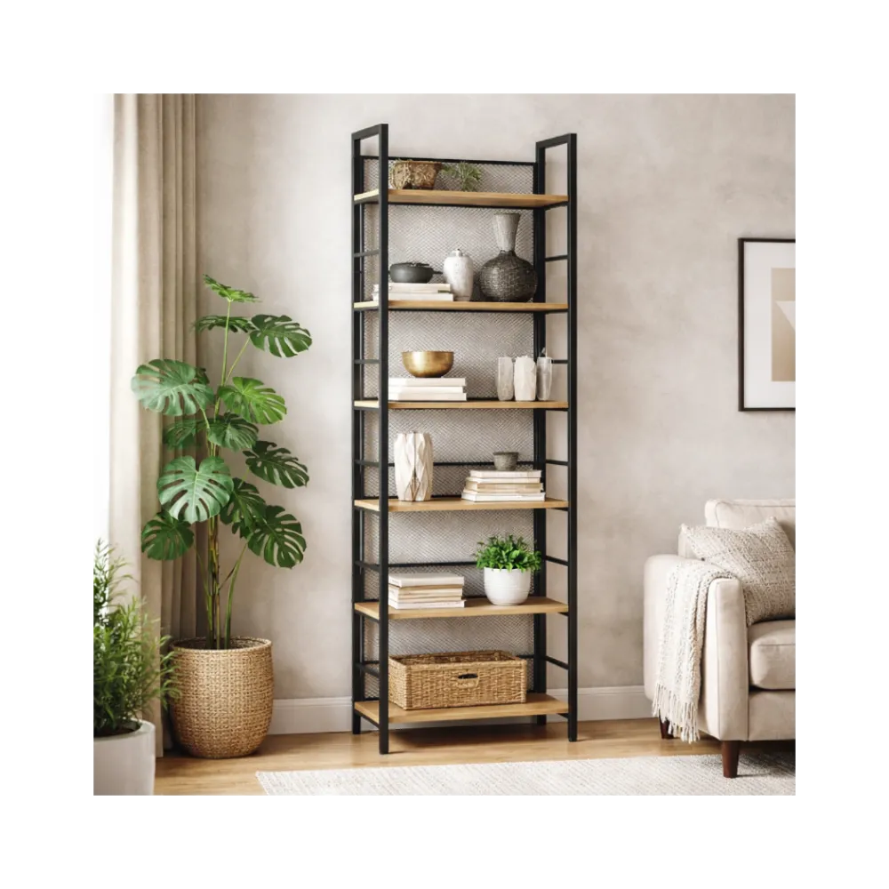 Regał na książki biurowy Arti 6 półek LOFT * HowHomely Outlet
