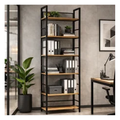 Regał na książki biurowy Arti 6 półek LOFT * HowHomely Outlet