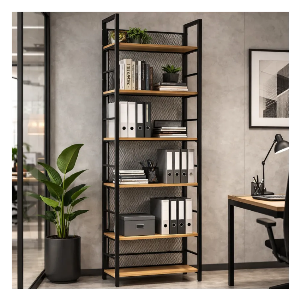 Regał na książki biurowy Arti 6 półek LOFT * HowHomely Outlet