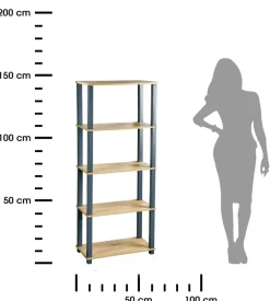 Regał na książki i dekoracje 5 półek 147 cm * Kesper Best