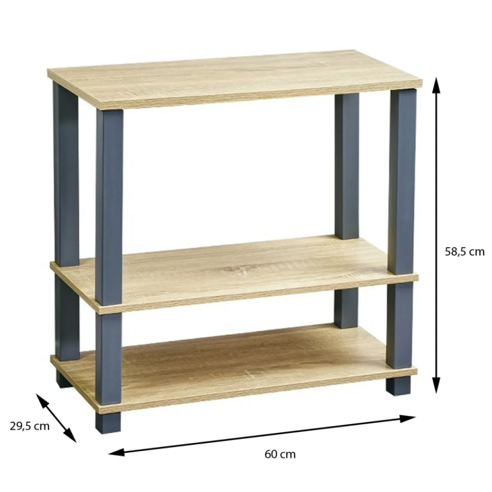 Regał na książki i dekoracje 3 półki 60x29,5x58,5 cm * Kesper Online