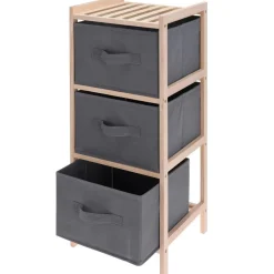 Regał 3 poziomowy drewniany z szufladami 65 cm * H&S Decoration Best