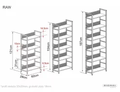 Regał RAW 6-poziomowy loftowy czarny * Signal Sale