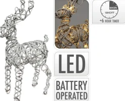 Renifer świąteczny ośnieżony 20 Led 58cm * H&S Decoration