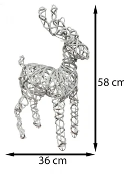 Renifer świąteczny ośnieżony 20 Led 58cm * H&S Decoration