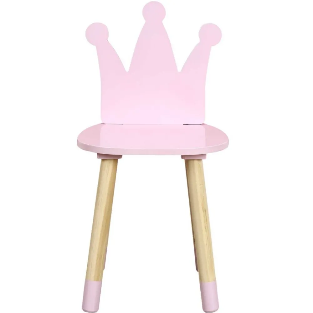 Różowe krzesełko dziecięce PRINCESSA korona * HowHomely Best