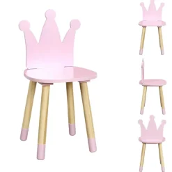 Różowe krzesełko dziecięce PRINCESSA korona * HowHomely Best