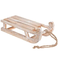 Sanki dekoracyjne drewniane bielone 30 cm