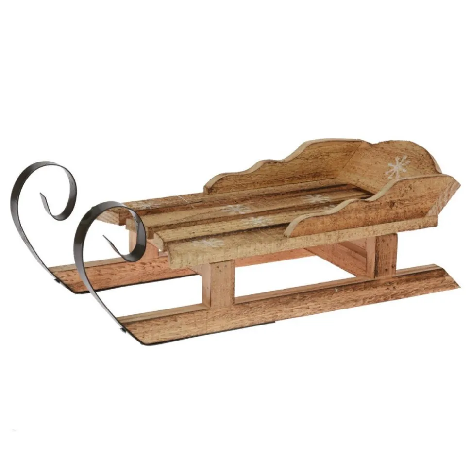 Sanki dekoracyjne drewniane przyciemniane 34 cm