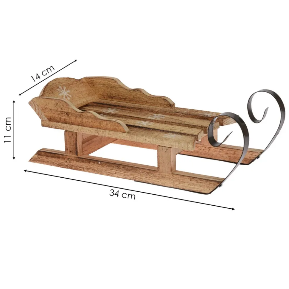 Sanki dekoracyjne drewniane przyciemniane 34 cm