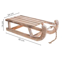 Sanki dekoracyjne drewniane bielone 50 cm