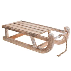 Sanki dekoracyjne drewniane bielone 50 cm