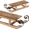 Sanki dekoracyjne drewniane brązowe 40 cm * H&S Decoration Best