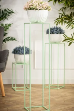 Seledynowy kwietnik stojący 100 cm