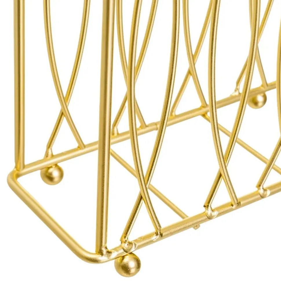 Serwetnik metalowy złoty 15x6,50x h13 cm