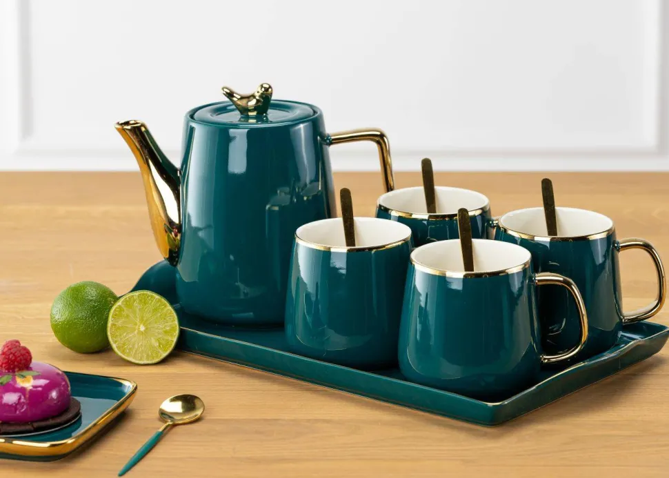 Serwis kawowy Noah Green Gold