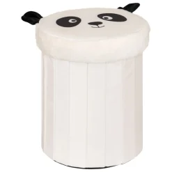 Składana pufa z pokrywką biała Panda * Atmosphera Clearance