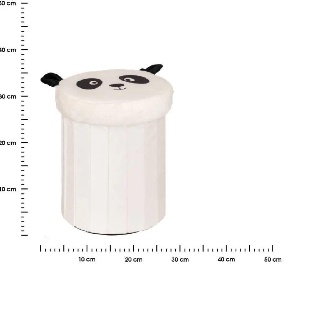 Składana pufa z pokrywką biała Panda * Atmosphera Clearance