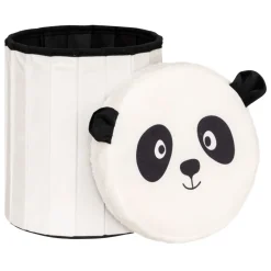 Składana pufa z pokrywką biała Panda * Atmosphera Clearance
