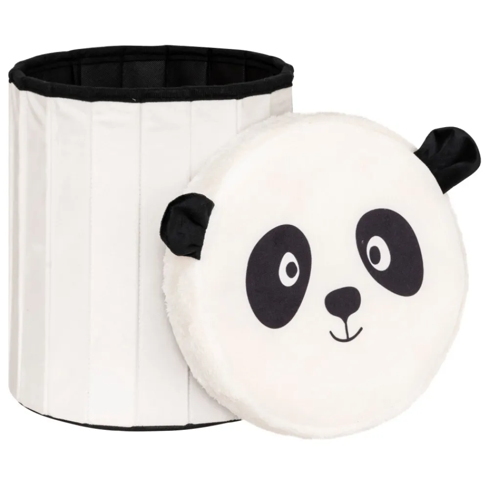 Składana pufa z pokrywką biała Panda * Atmosphera Clearance