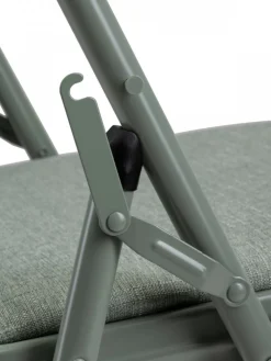 Składane krzesło metalowe tapicerowane zielone * HowHomely Sale