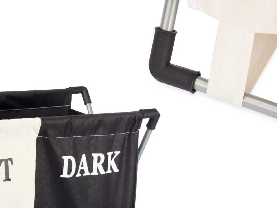 Składany kosz na pranie z 2 komorami - LIGHT / DARK