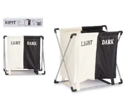 Składany kosz na pranie z 2 komorami - LIGHT / DARK