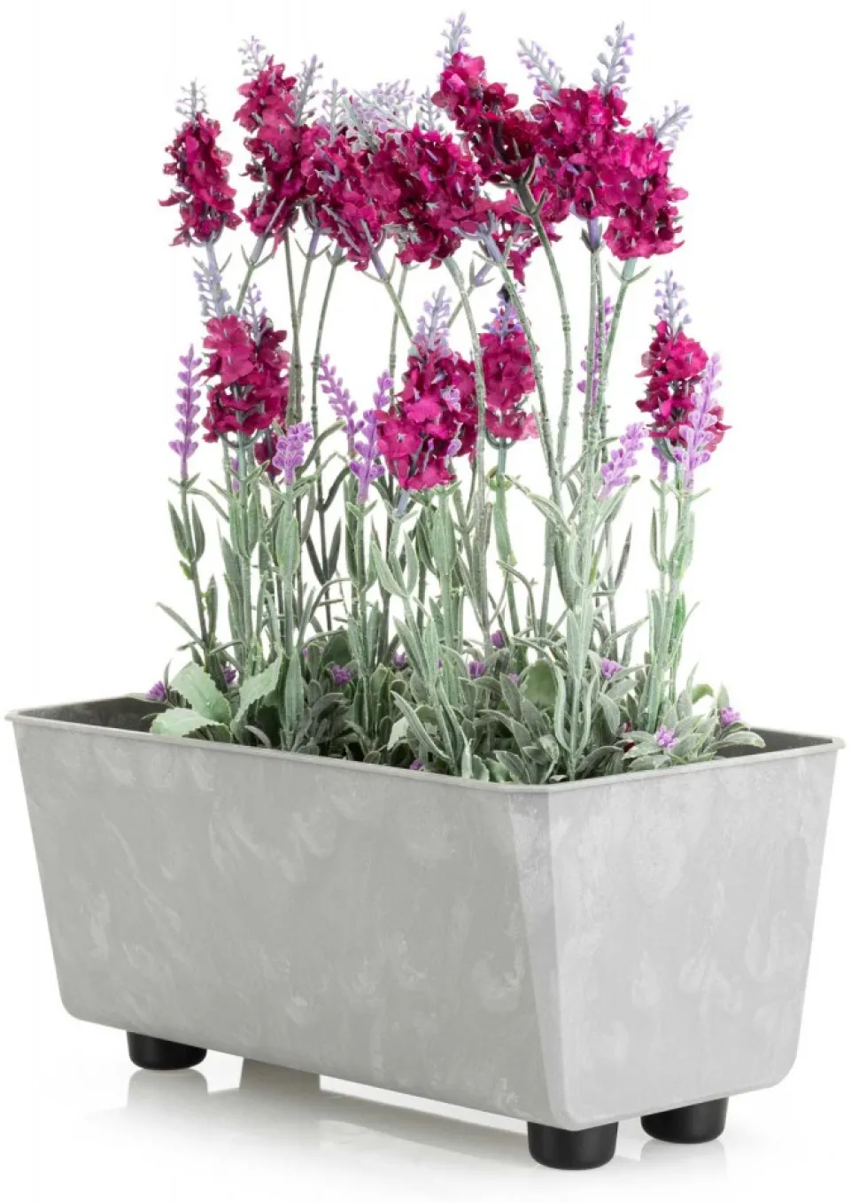 Skrzynka na kwiaty Salvia szary beton 28,5x17 cm