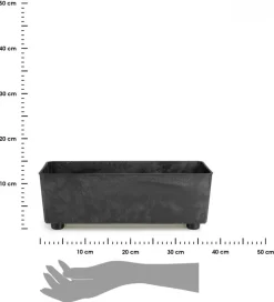 Skrzynka na kwiaty Salvia czarny beton 37,5x17 cm