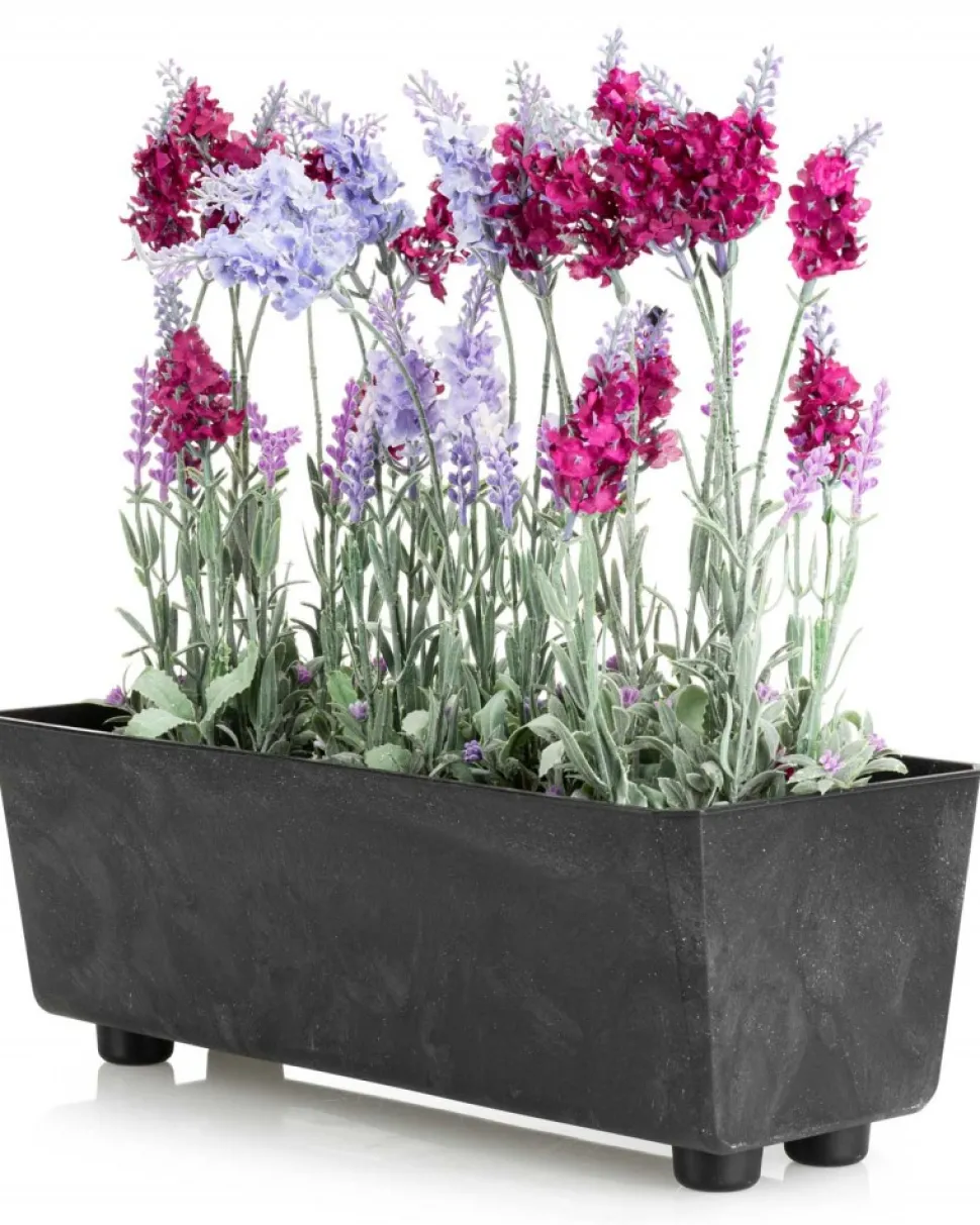Skrzynka na kwiaty Salvia czarny beton 37,5x17 cm