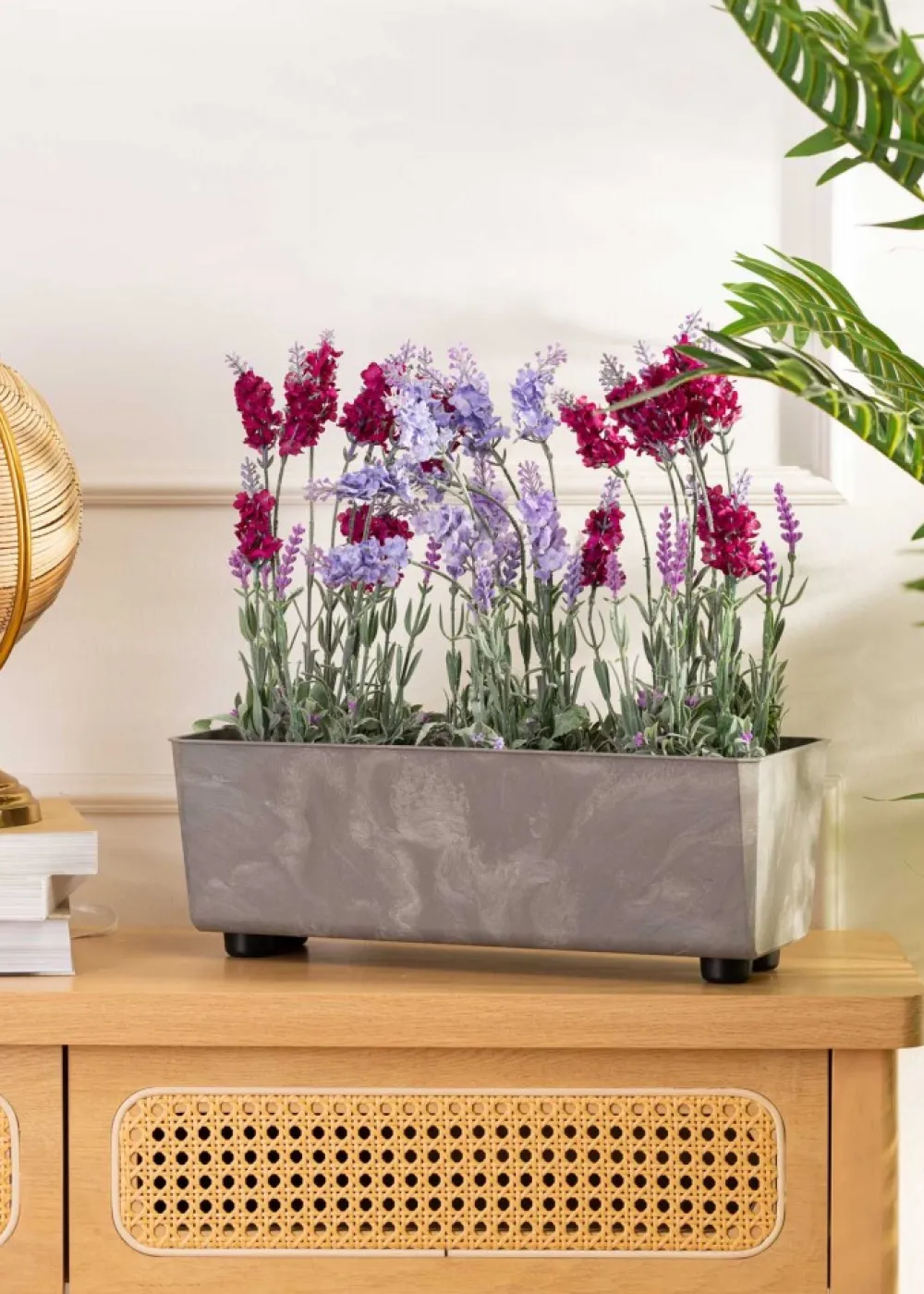Skrzynka na kwiaty Salvia szary beton 37,5x17 cm * HowHomely Outlet
