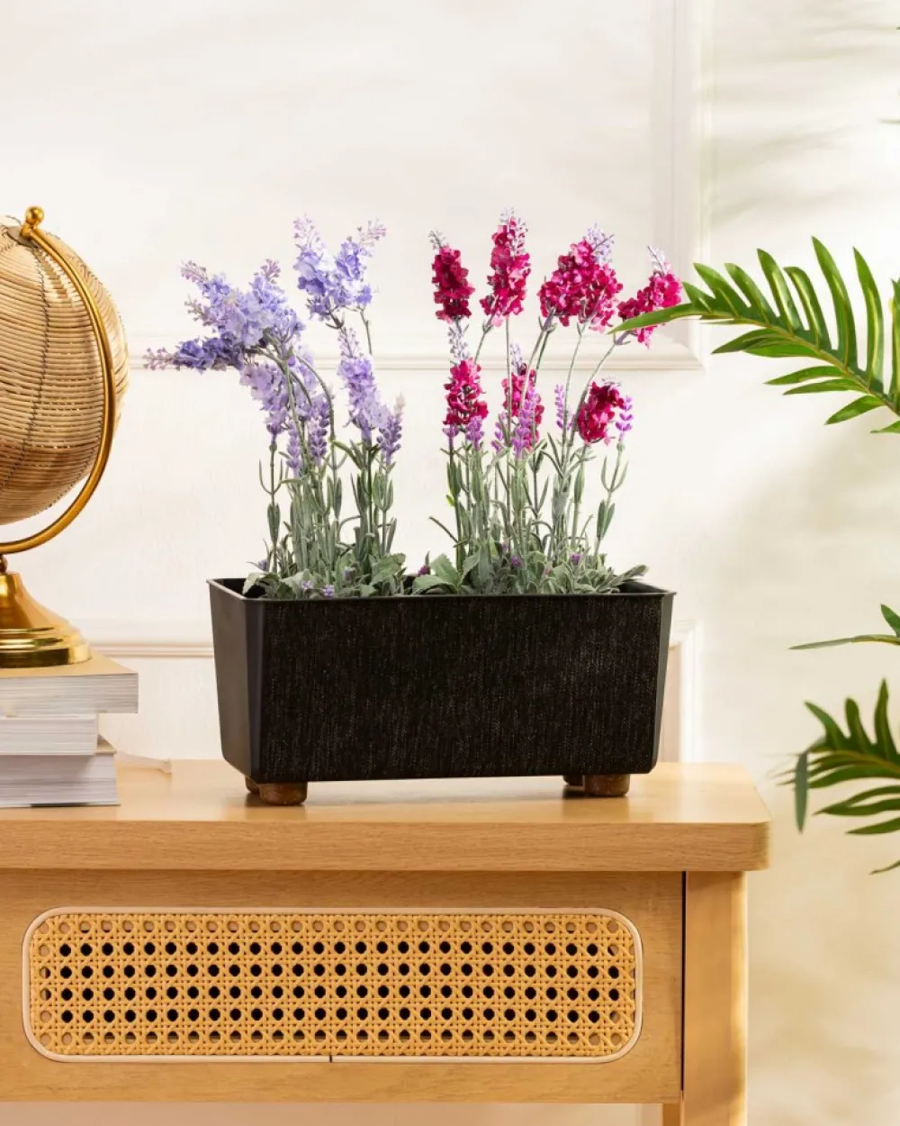 Skrzynka na kwiaty Salvia texelle czarna 28,5x17cm * HowHomely Discount