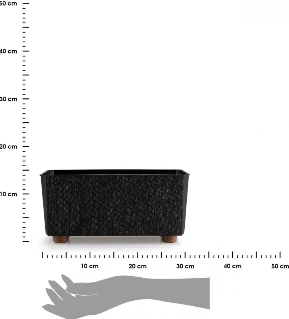 Skrzynka na kwiaty Salvia texelle czarna 28,5x17cm * HowHomely Discount