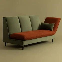 Sofa Matali 3-osobowa zielono-brązowa