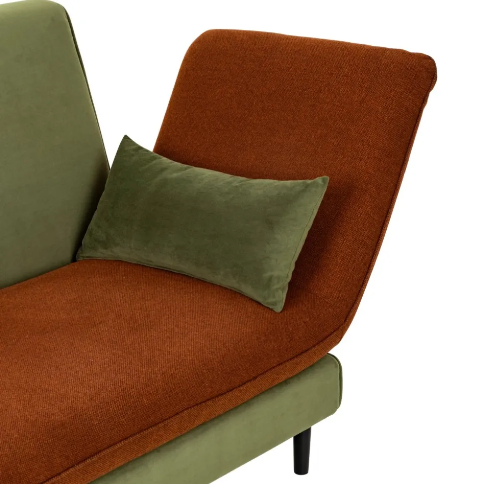 Sofa Matali 3-osobowa zielono-brązowa