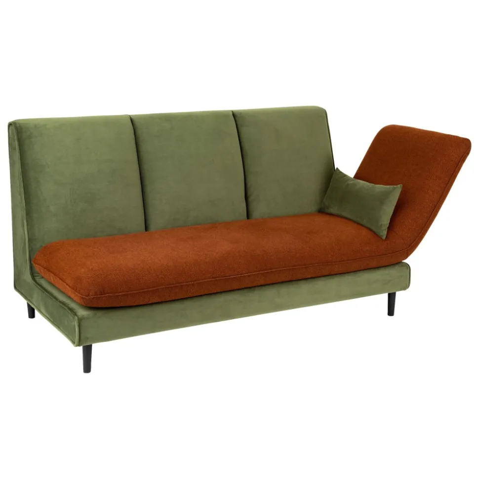 Sofa Matali 3-osobowa zielono-brązowa