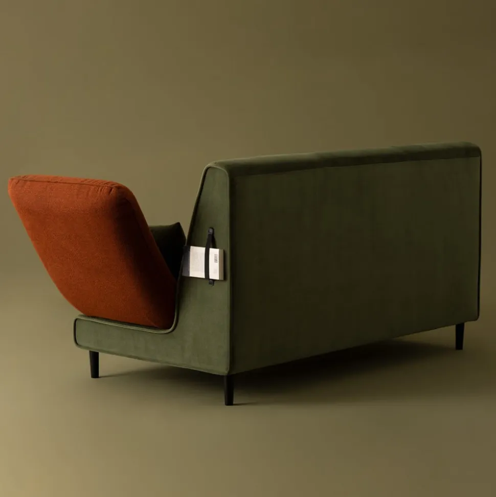 Sofa Matali 3-osobowa zielono-brązowa