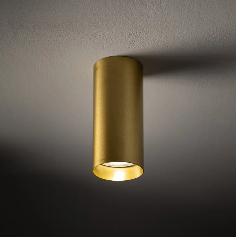 Spot sufitowy tuba MONO S mosiądz 1xGU10