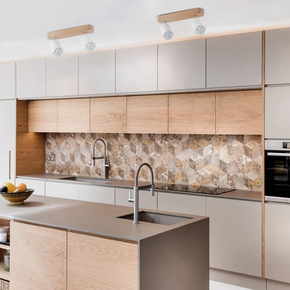 Spot TOP WOOD Brązowy Biały 2xGU10