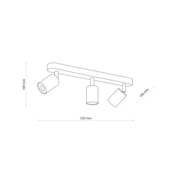 Spot TOP WOOD Brązowy Biały 3xGU10 * TK Lighting New