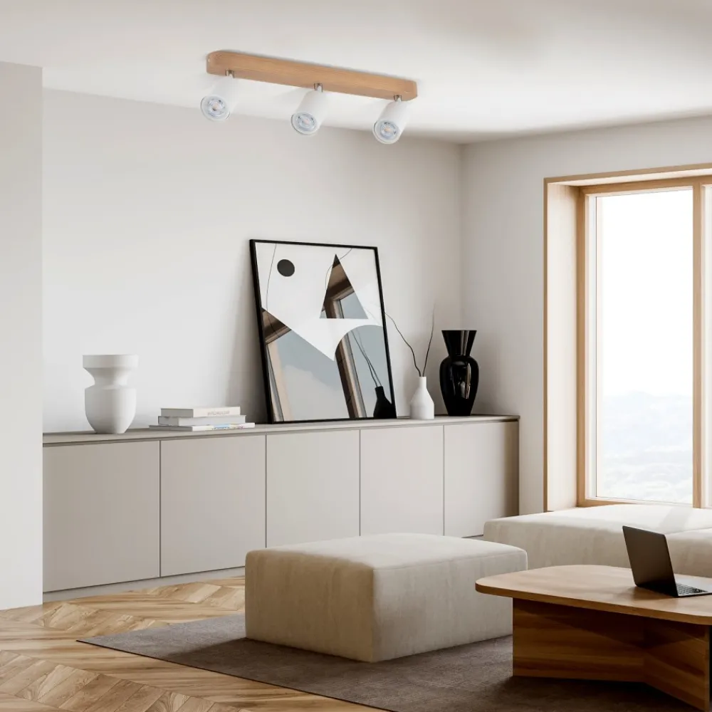 Spot TOP WOOD Brązowy Biały 3xGU10 * TK Lighting New