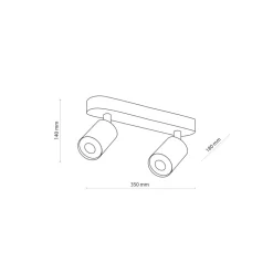 Spot TOP WOOD Brązowy Czarny 2xGU10 * TK Lighting Outlet