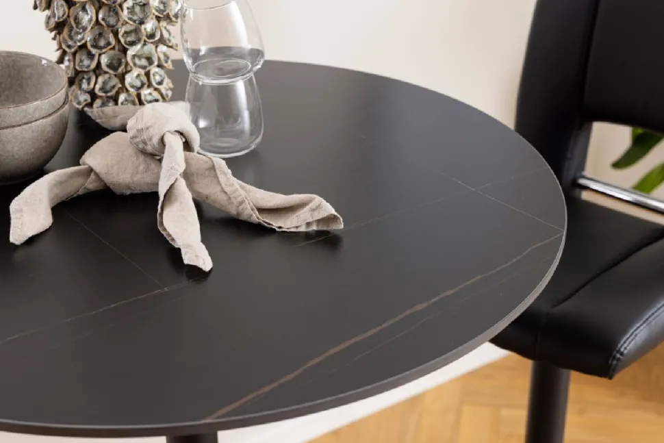 Stół barowy ceramiczny blat 80 cm Malta czarny